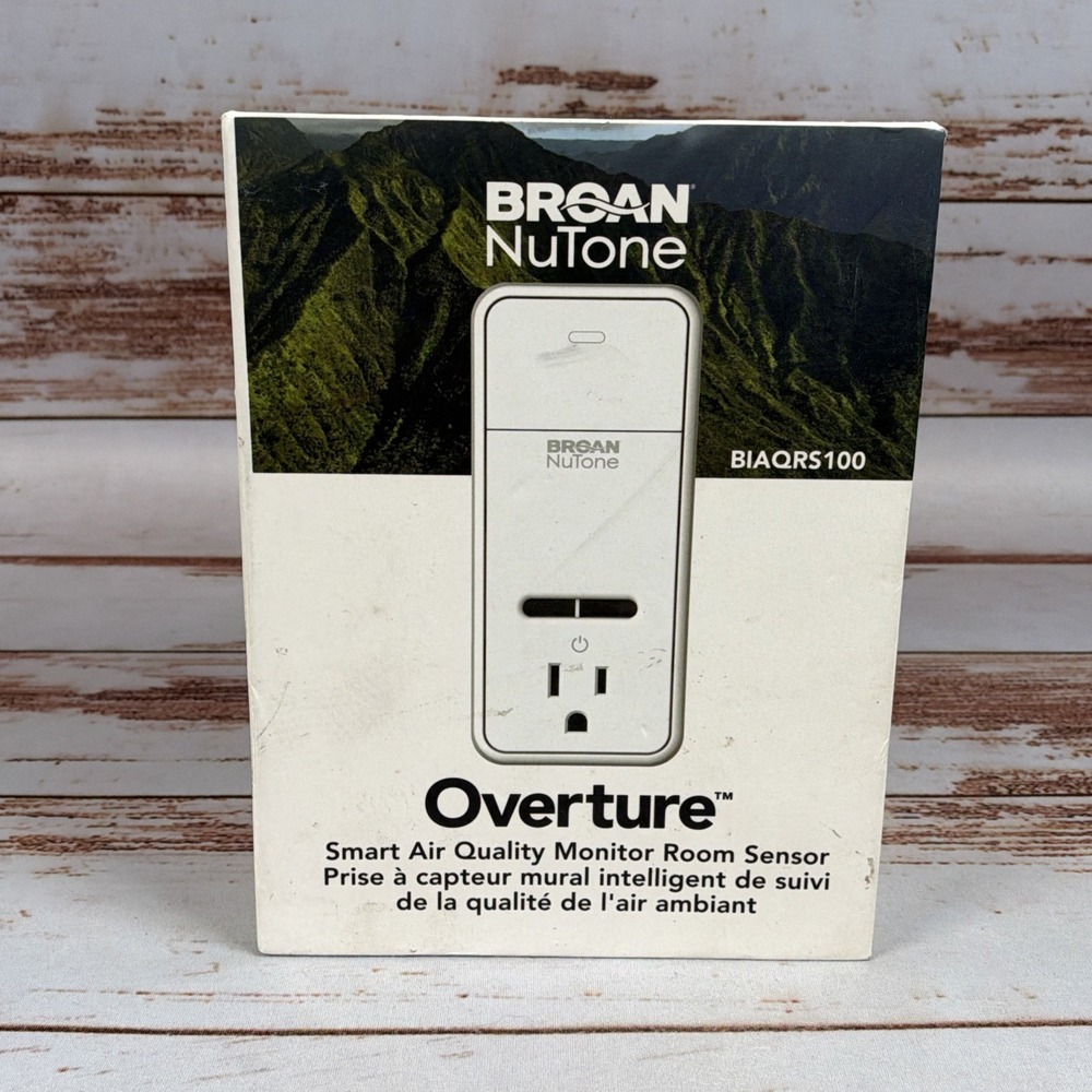 OB Broan BIAQRS100 Overture Smart Air Quality Monitor Room Sensor, White